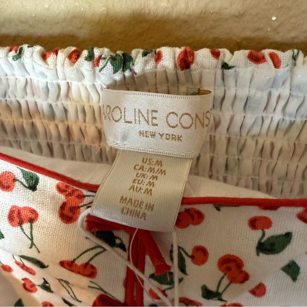 NWT Caroline Constas Cherry Print Bow Detail Dress Size Medium - Picture 6 of 7